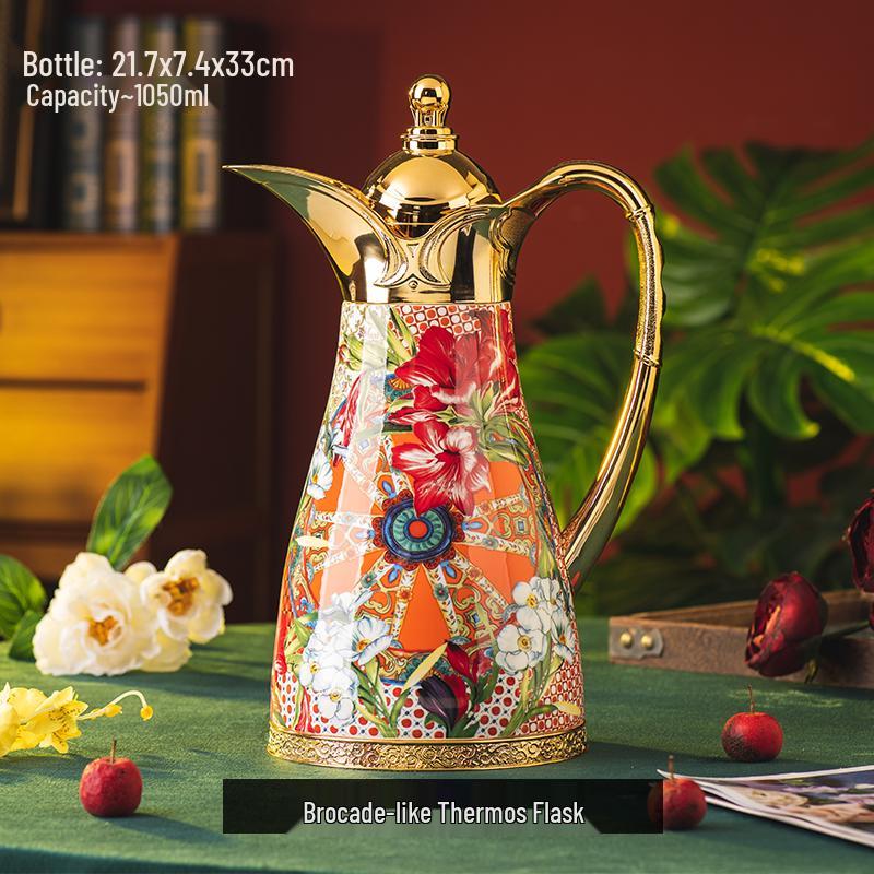 Large Capacity Retro Floral Insulated Thermos Flask & Teapot