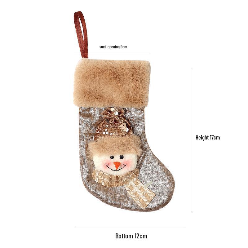 Green Knitted Small Christmas Stocking for Home Decoration and Mall Window Display