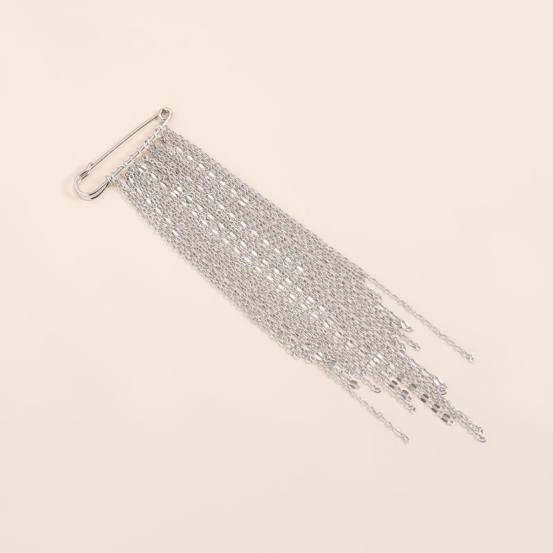 Módní přehnaný kovový řetízek s třásněmi Špendlík Brož pro ženy Nový cool Ozdoba na oblek Košili Pevný jehlový příslušenství Šperky