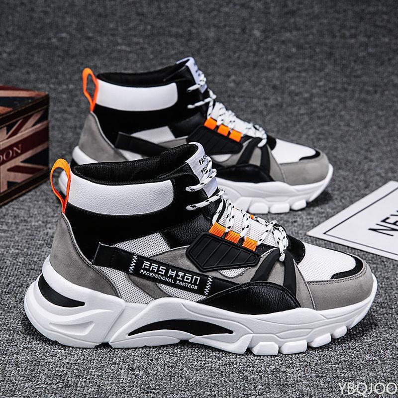 Fashion Men's Spring New High Top Shoes Trendy Sports Shoes Versatile Breathable Simple Comfortable Daily Casual Men's Shoes