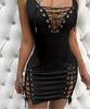 Women's Solid Color Deep V-Neck Sexy Bandage Dress