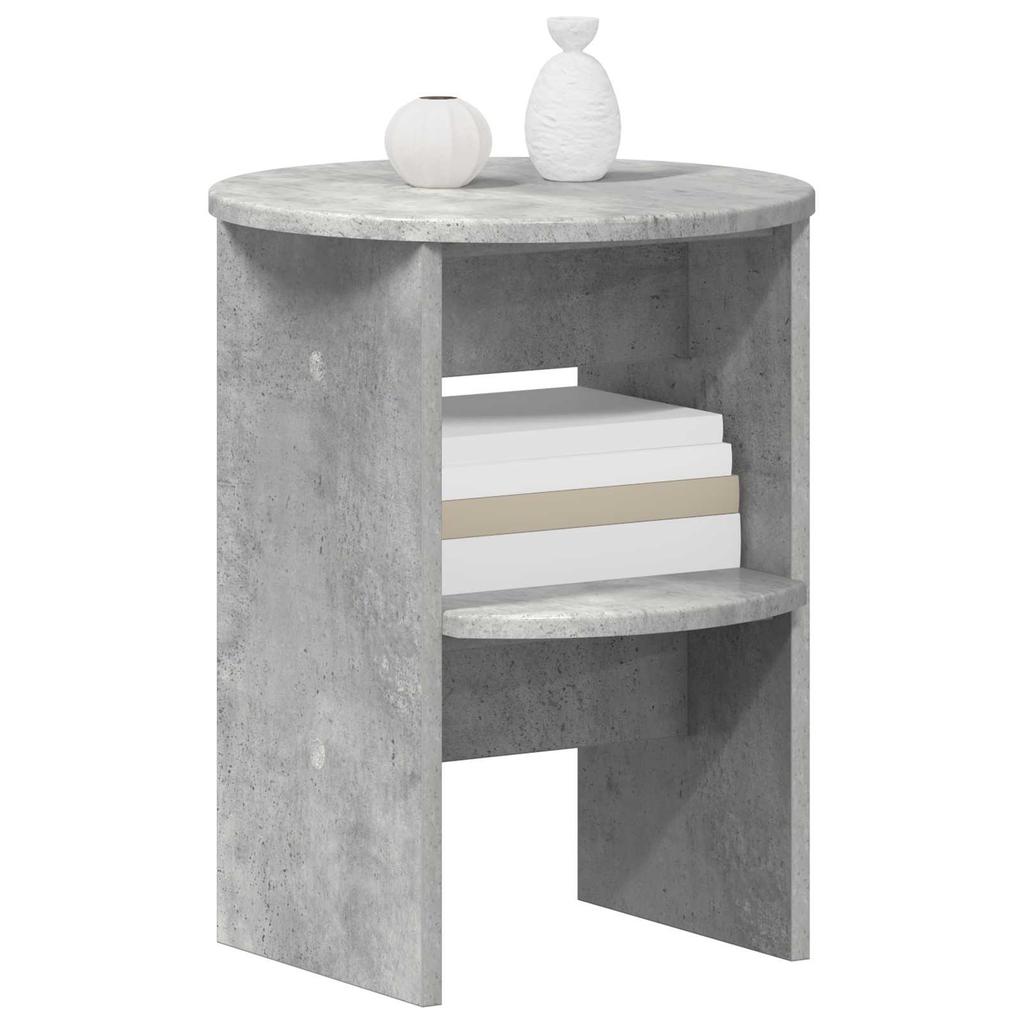 Side Cabinet 2 pcs Concrete Grey Ø40 x 50 cm Engineered Wood