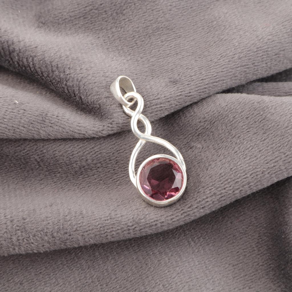 Rhodolit Ädelstenssmycken, Handgjort Silverhänge, 925 Massivt Sterlingsilverhänge För Mors Gåva