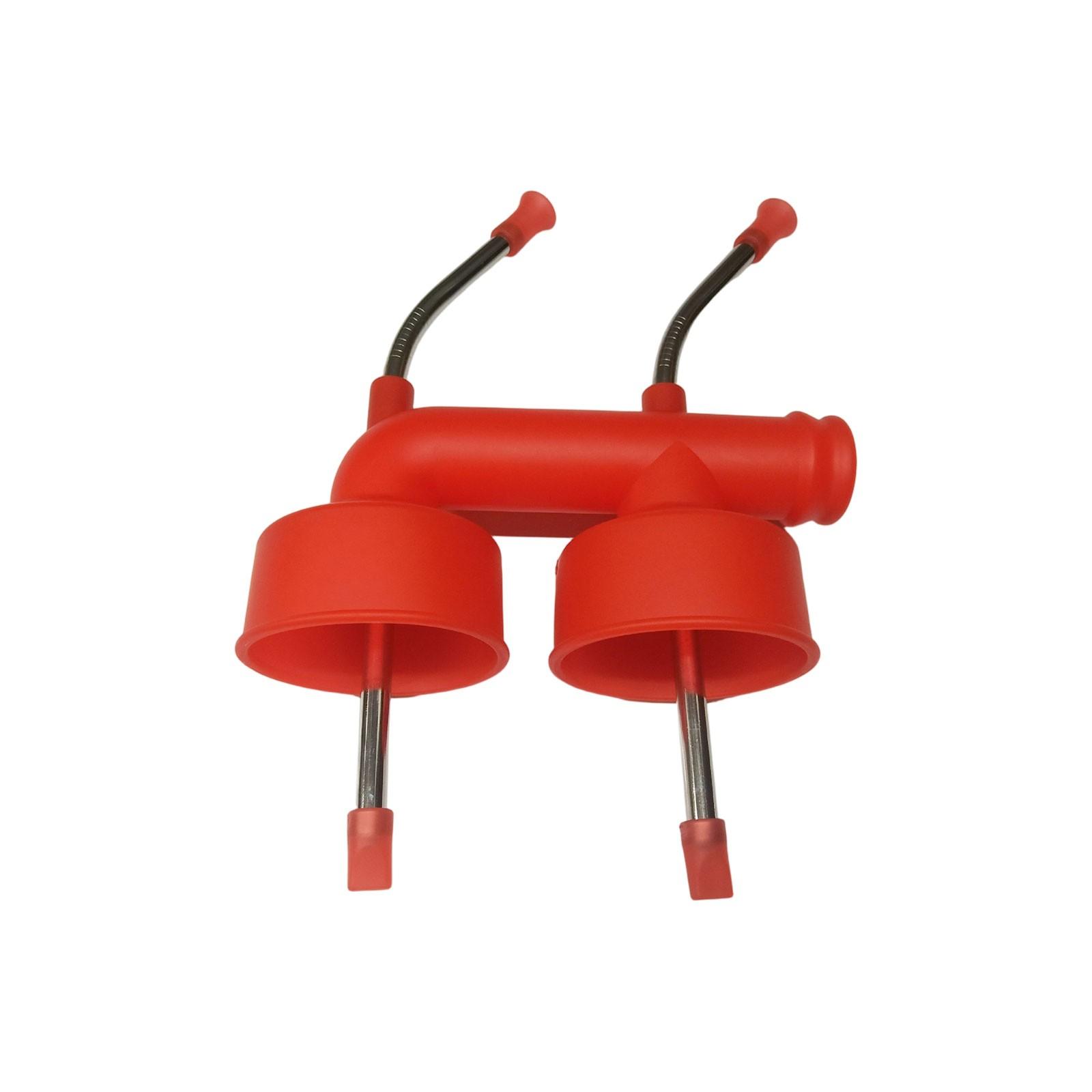 

Двойная бутылка с трубочкой для питья One Size красный