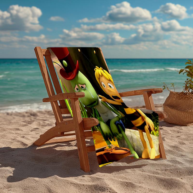 Ultra-Soft Beach Towel with Maya the Bee Theme,Ideal for Pool - Camping, Diving - Perfect Travel Essential, Vibrant Beach Towel.