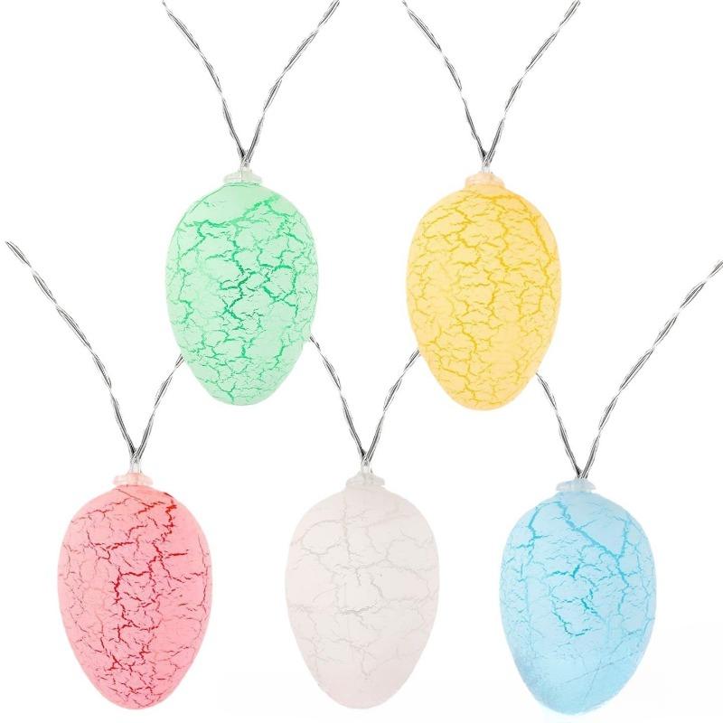 1.5M 10LED New Crackle Colourful Eggs String Lights Easter Party Decoration Hanging Bedroom Ambience Sense Chandelier Decoration