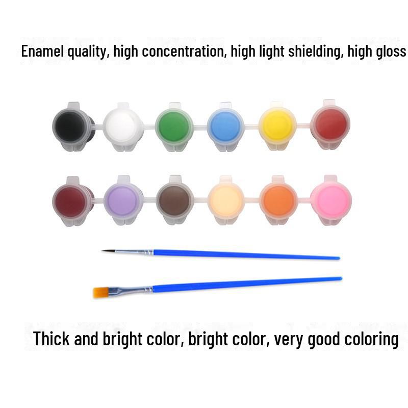 12-Color Acrylic Paint Set for Kids - Ideal for Kindergarten Art, Graffiti, DIY Crafting, and Plaster Painting