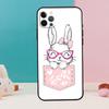 Cute Bunny Rabbit Phone Case For iPhone 17 Air 16 15 13 12 11 14 Pro Max 12 13 mini 15 16 Plus 16e Cover Coque