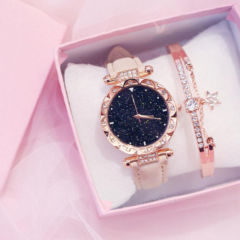 Elegant Roman Numeral Rhinestone Ladies Square Watch & Gift Set