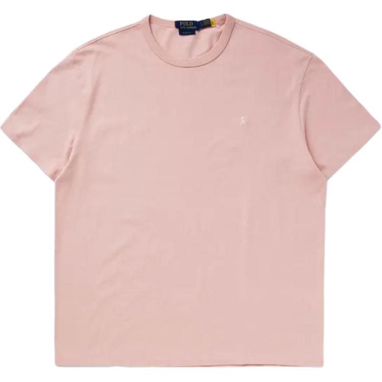 

Polo Ralph Lauren Solid Color Crew Neck Straight Cut Short Sleeve T-Shirt Men tops Pink 710916698-016 L