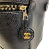 CHANEL Cosmetics Pouch Mini Bag COCO Mark Caviar skin Vertical vanity bag Handbag black Caviar skin Women Used