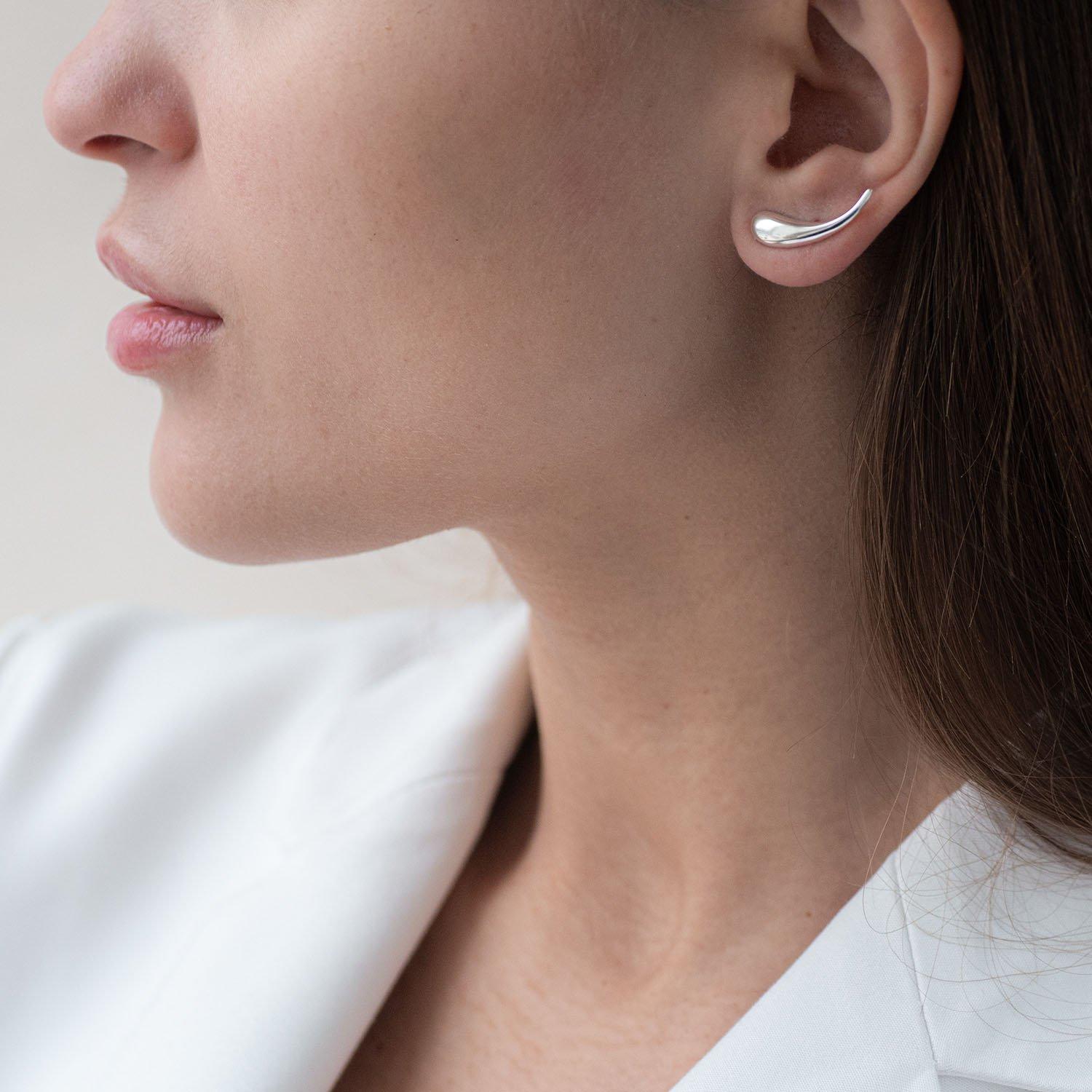 

Срібні сережки-підвіски Момент Oniks срібний