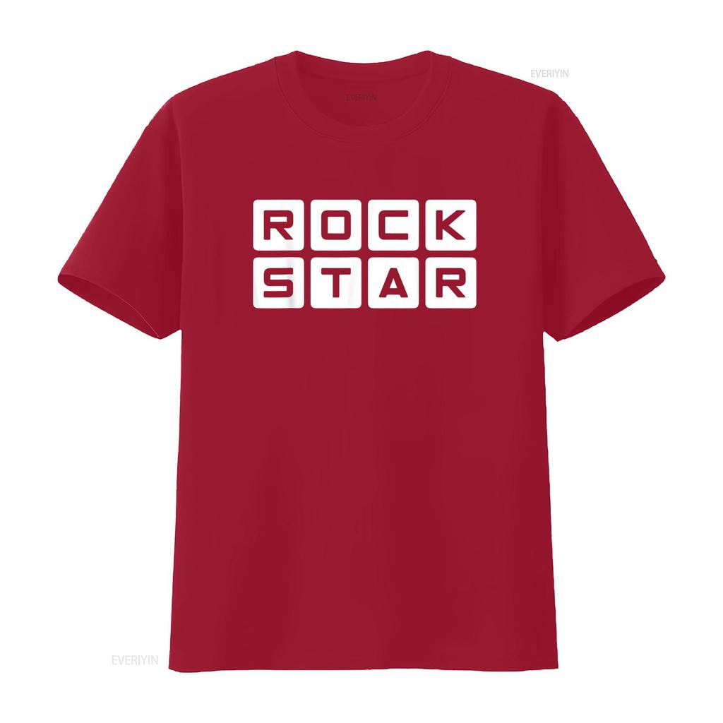 Rock Star Design T Shirt vintage Washed homme Top For Everyday Wear Comfortable Stretched designer clothes Breathable Unisex