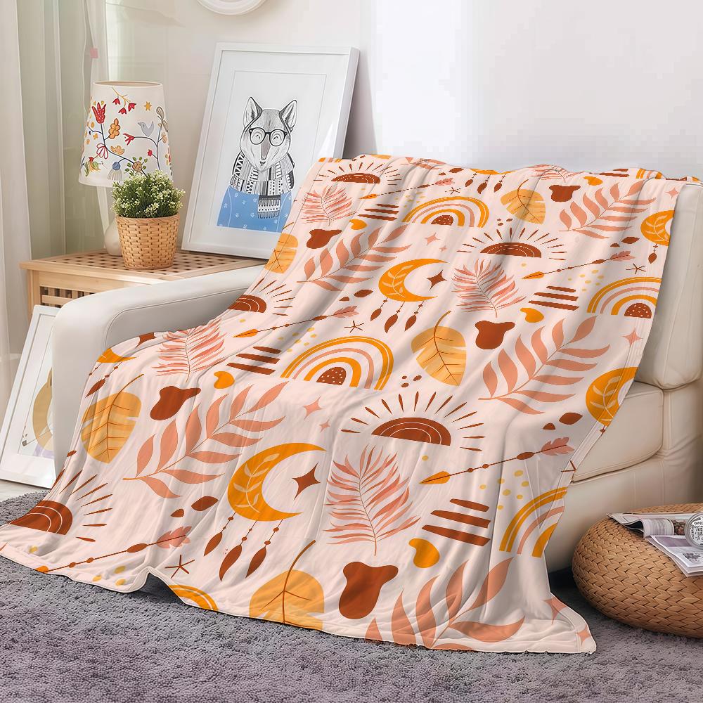 Cute Boho Style Art Blanket Warm And Soft Suitable For Bedroom Living Room Sofa Bed Office Travel Camping
