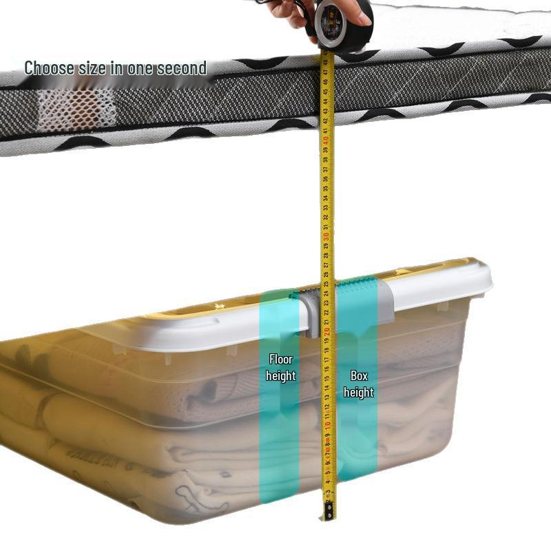 Large Transparent Under-Bed Storage Box - Moisture-Proof Organizer for Home or Dorm