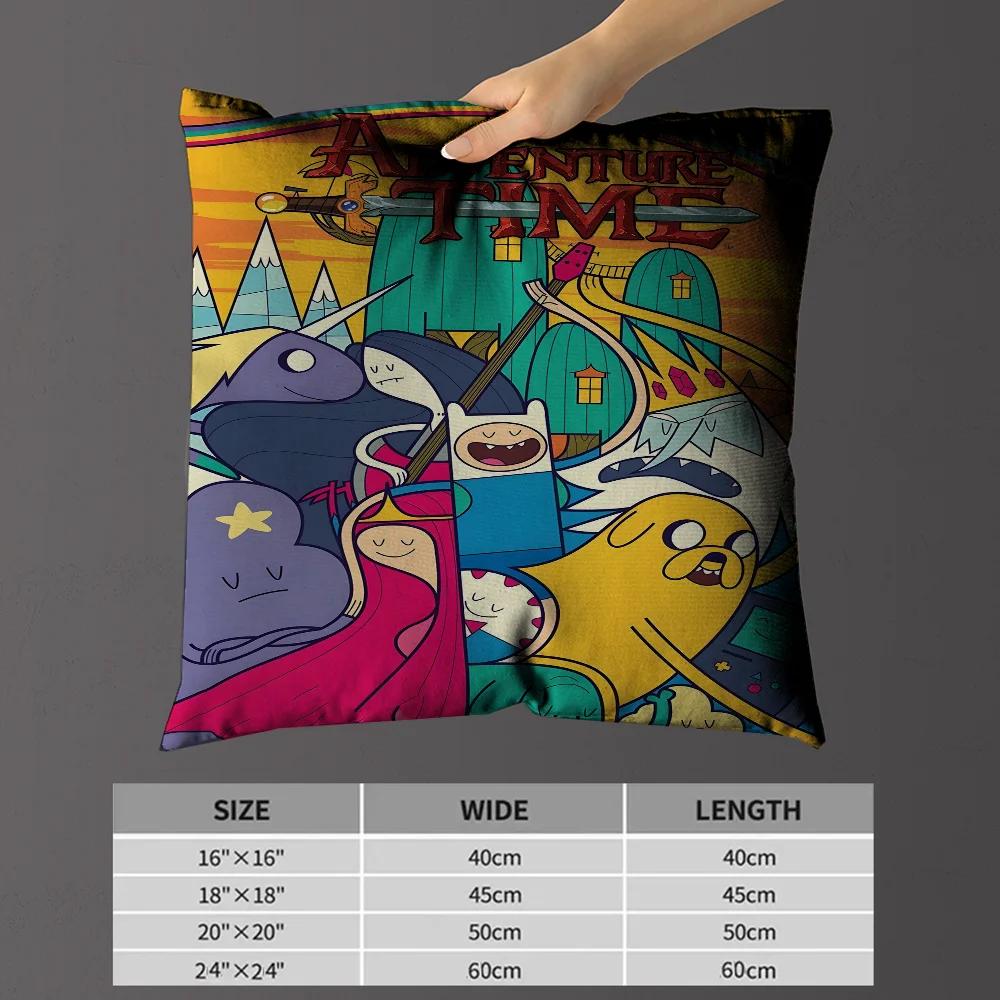Adventure Time Con Finn Jake Copricuscini Cartone Animato Divano Decorativo Casa Stampa Double-sided Corto Peluche Carino Copricuscino