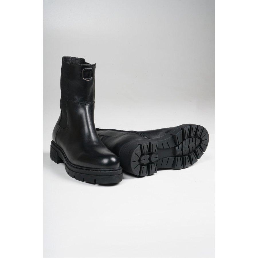 Women's Genuine Leather Thick Sole Fur Lined Casual Boots