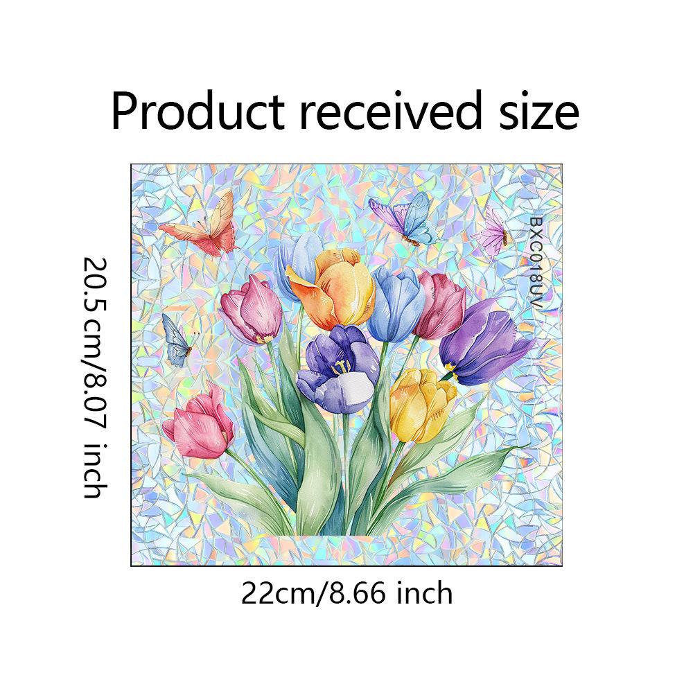 

Красочные цветы тюльпаны бабочки украшение дома и декор стеклянные двери и окна статические наклейки на окна