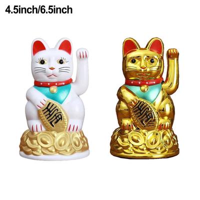 Lucky Waving Cat Lucky Cat Plastic Beckoning Maneki Neko Car High Quality
