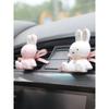 Car Air Freshener Ornament, Miffy Bunny Gypsum Diffuser, Bowknot with Shiny Rhinestones