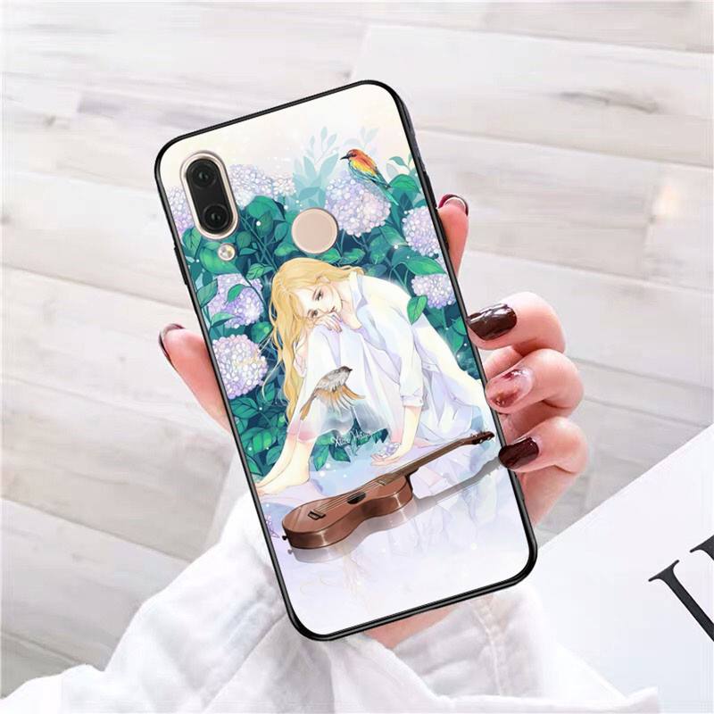 Literary Girl Illustration Phone Case For Redmi 9A 8A 6A Note 9 8 10 11S 8T Pro Max 9 K20 K30 K40 Pro PocoF3 Note11 5G Case