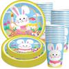 Easter Decorative Rabbit Egg Paper Cup Plate Paper Tableware Set