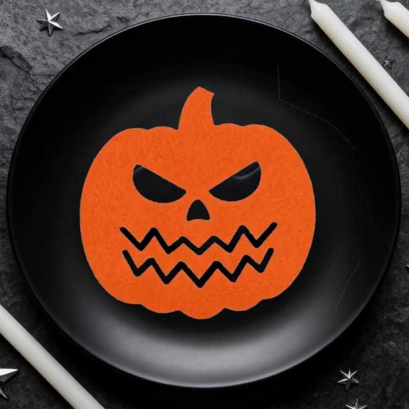 Wiederverwendbare Filz-Bestecktaschen Halloween-Themen-Besteckabdeckungen Süßigkeitentaschen Küchenutensilien-Set