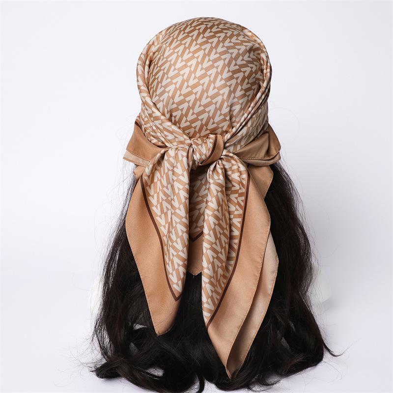 

Девушка Мода Роскошный Принт 90*90См Женский Шарф Сатин Твил Квадратная Шаль Элегантный Головной Платок Камелия Мягкий Галстук Бандана 90X90cm