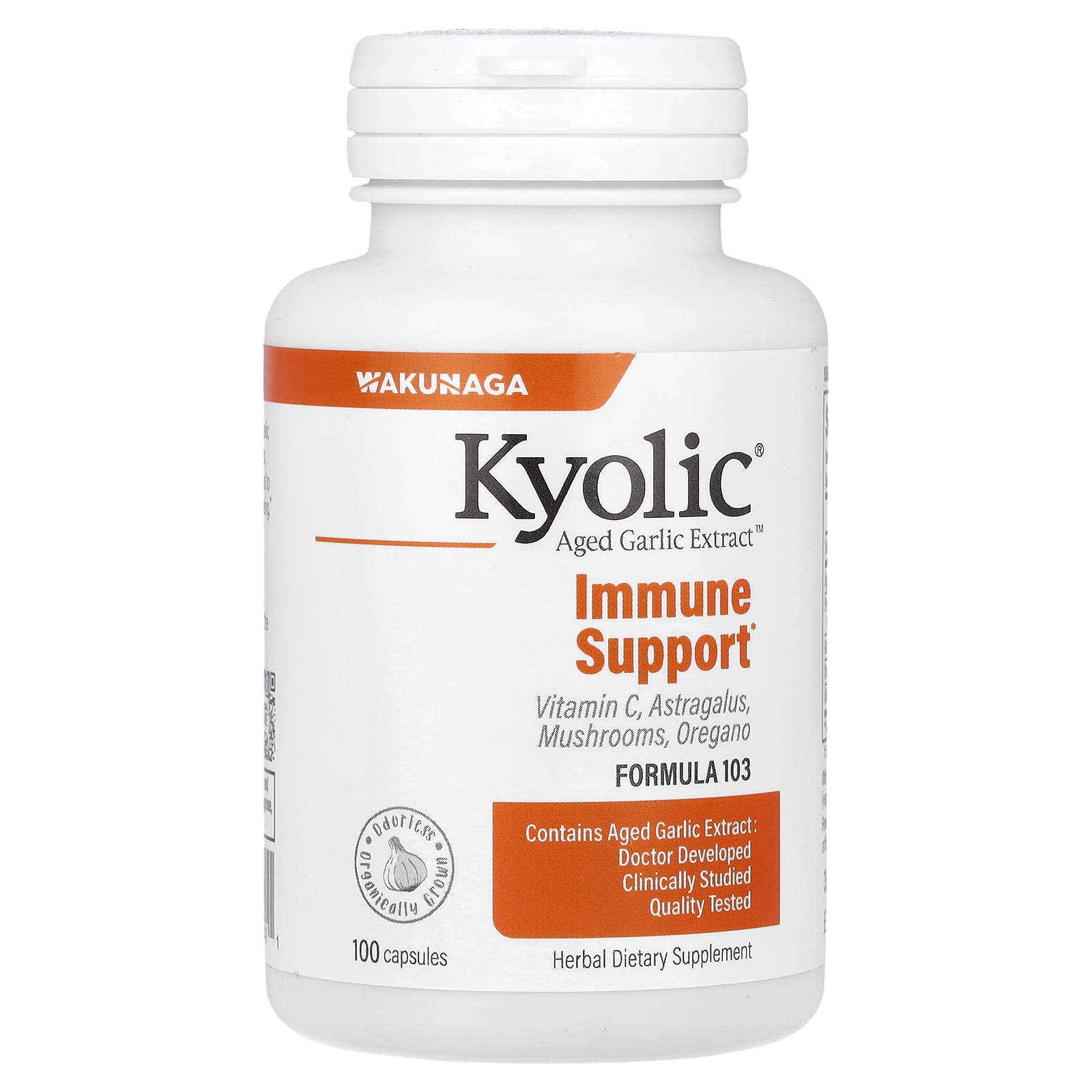 

Kyolic, Aged Garlic Extract™, зміцнення імунітету, формула 103, 100 капсул