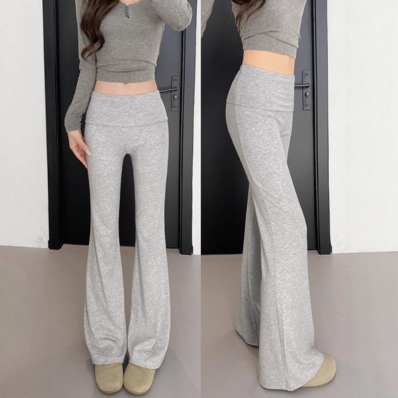 Flip Waist Sports Micro-pull Pants Women's Spring and Autumn New Small Yoga Sweatpants Casual Lulu Flared Pants