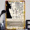 Buffalo Bills Highmark Stadium Vintage Map Metal Wall Art American Football Team Decor for Fans