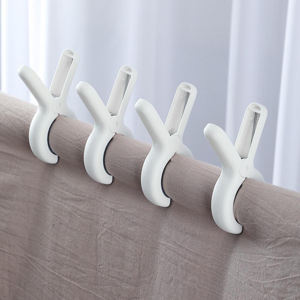Alfileres para secar ropa, clips de plástico resistentes al viento y sin rastro, clips domésticos para fijar edredones, paquete de 3