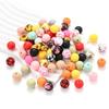 50PCS vibrant 15mm silicone bead set - suitable for DIY keychains, bracelets, and pen decorations
