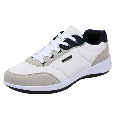 Men's Casual Sports Shoes, Leather Running Shoes, Fashionable and Comfortable, Spring and Autumn Breathable Leather Shoes