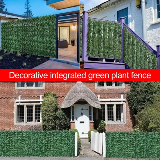 Artificial Hedge Plants Leaves Faux Ivy Grass Wall Backdrop UV-resistant Greenery Decor for Balcony Privacy Garden Patio Backyard Weatherproof