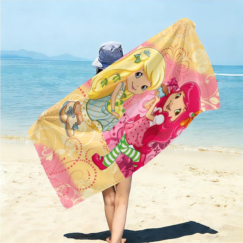 1Pc Strawberry Shortcake Fantasy Beach Towel Microfiber Beach Towel Thin Absorbent For Beach Swimming Yoga Bath Sports 0917251