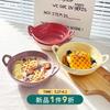 Cream Ins Hand Pinch Irregular Binaural Yogurt Salad High Value Ceramic Dessert Bowl Dormitory One Person Eating Tableware