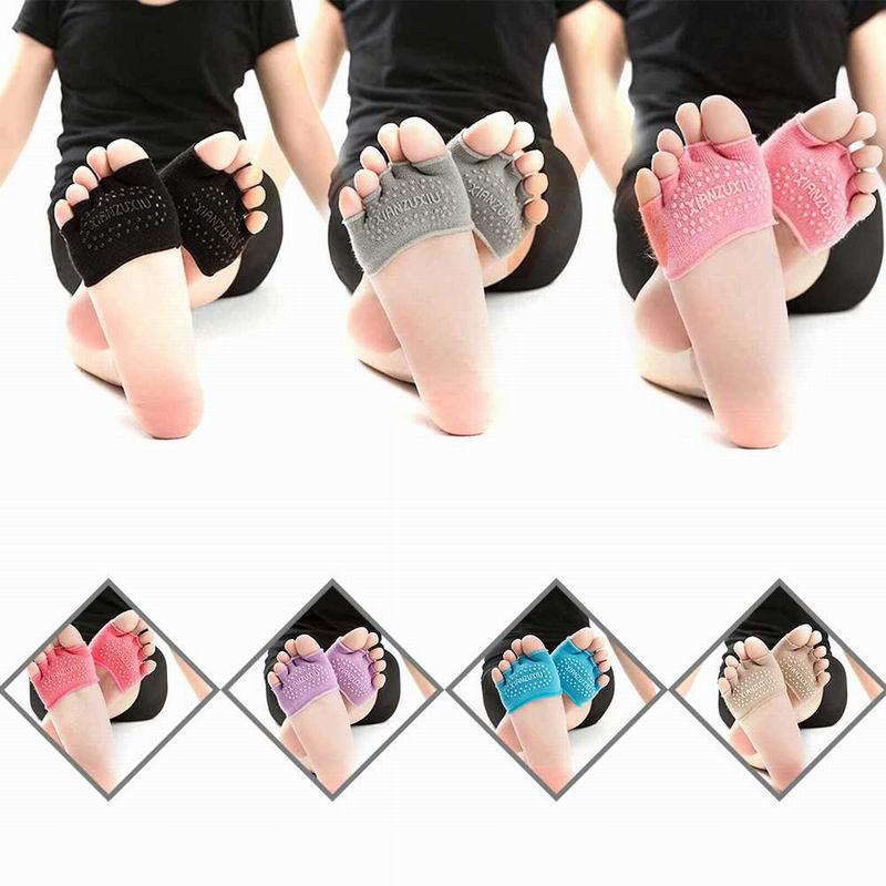 Women Lady Yoga Sock Yoga Glove 1 Set Cotton Elasticity Non-slip Sport Accessory