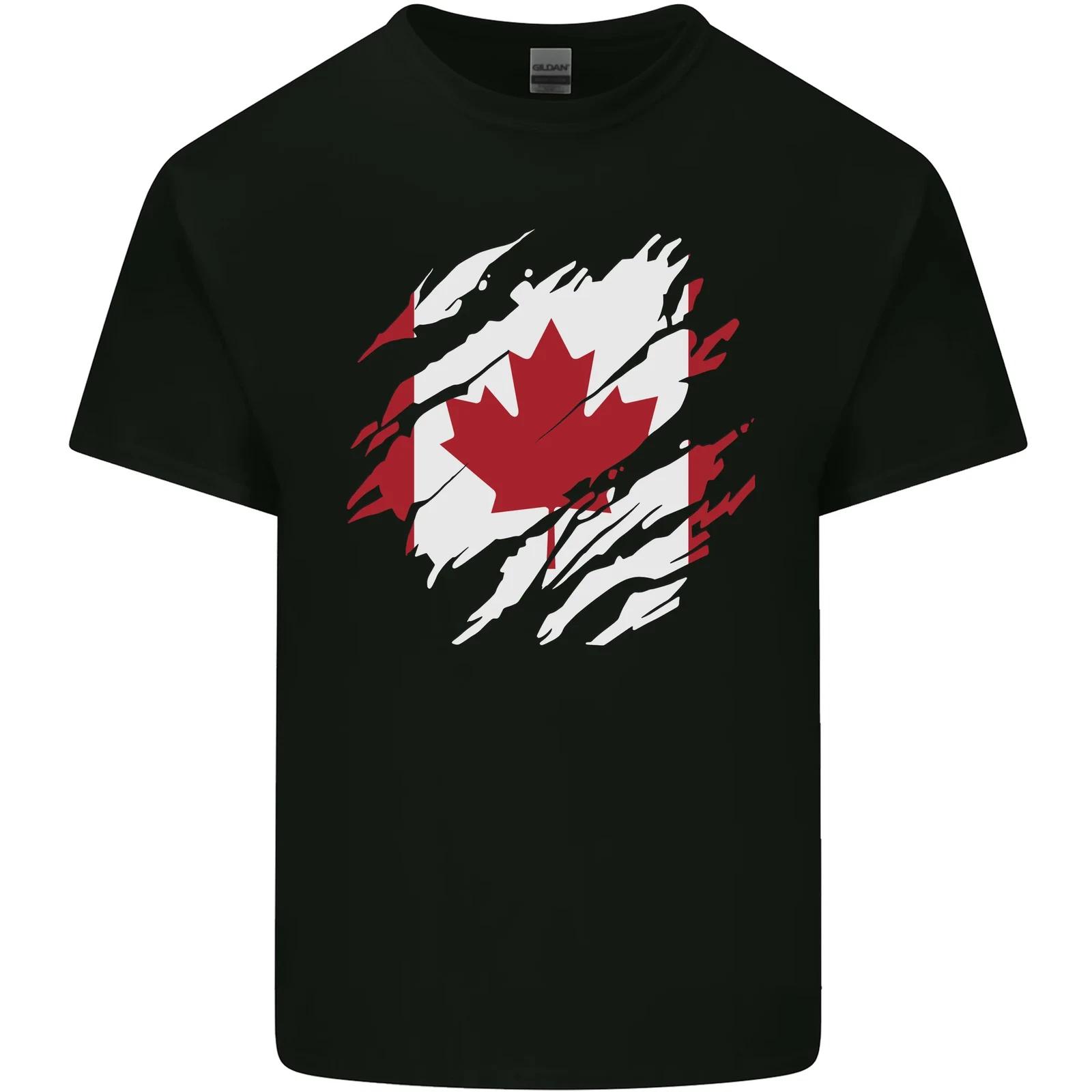 Torn Canada Flag Canadian Day Football Kids T-Shirt Childrens S