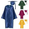 1 Set Unisex Graduation Robe Hat Set Front Zipper Loose V Neck Loose Tassel Year Tag College Bachelor Doctor Master