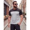 Mens Athletic Color Block Mesh Short Sleeve T Shirt