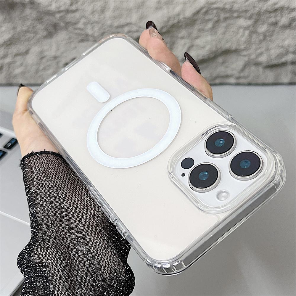 

Прозрачный магнитный чехол для iPhone 16 Pro Max Чехол для iphone 11 12 13 14 15Pro Max Plus MagSafe Беспроводная зарядка Прозрачная крышка For iphone 16 Plus прозрачный