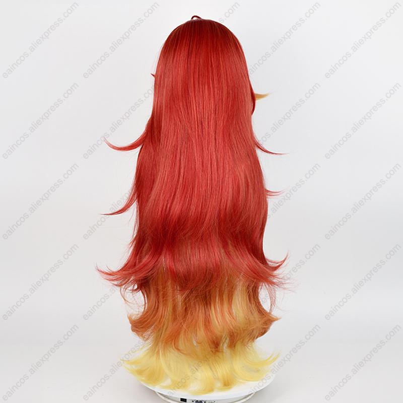 Pyro Archon Mavuika Cosplay Wig 100cm Long Heat Resistant Synthetic Hair