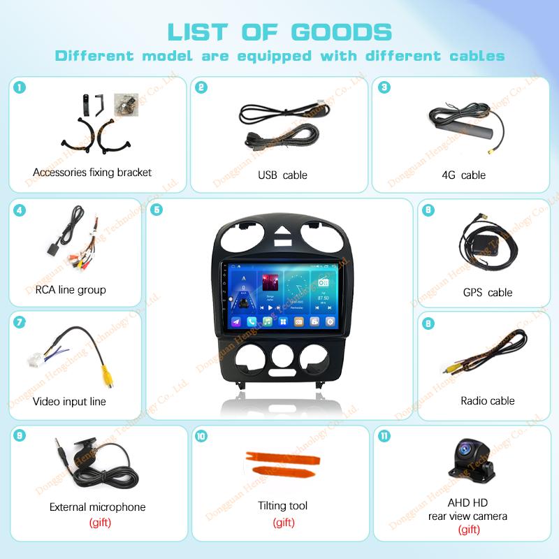 9.0Inch Car Multimedia Player For Volkswagen Beetle 2000-2011 GPS Navigation Radio Android12 8+128G 8Core CarPlay 4G 360Camera