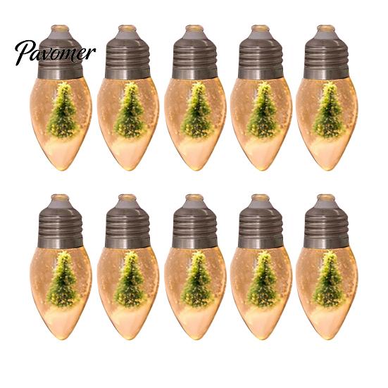 Durable LED Bulb String Lights Christmas Snow Ball Vintage 10/20 Bulbs Light Long-lasting Fairy with Scene for Home Patio Fireplace Xmas Tree