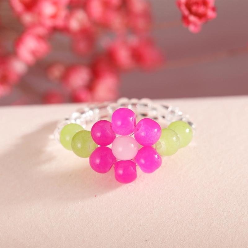 Boho Flexible Finger Jewelry Women Teens Girls Boys Lovely Sunflower Y2K-girls Vintage Summer Braid String Rings