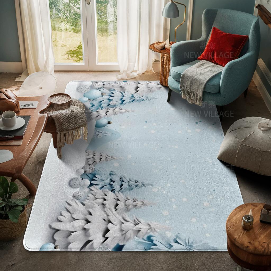 House Entrance Carpet Home Door Mat Living Room Bath Foot Bathroom Non-slip Water Absorption Rugs Bath Merry Christmas Winter