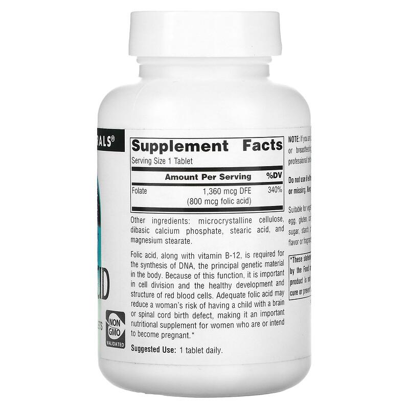 Folic Acid, 800 mcg, 500 Tablets