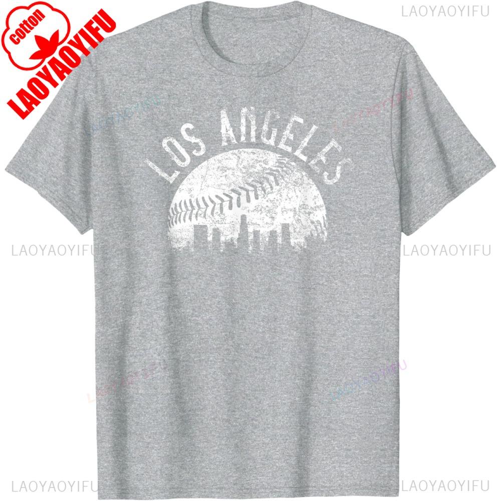 Los Angeles Baseball Creative Design TShirt LA Pride Fashion Classic Printed Tshirt Men Women Summer Casual Cotton Short Sleeve
