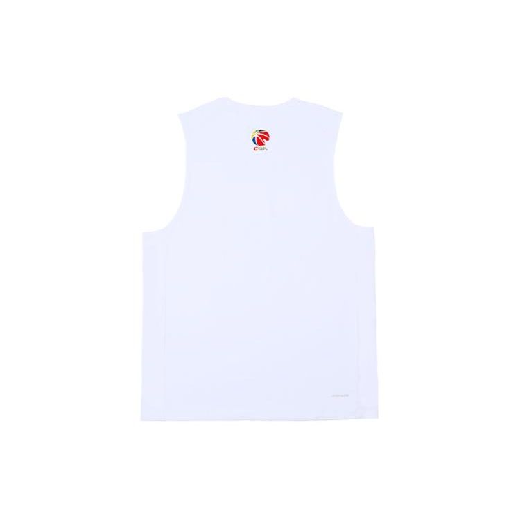 Li Ning Elite Series 23-24 Season Shenzhen Marco Polo Team Solid Color Comfortable Print Sleeveless T-Shirt Men T-Shirt White AVST159-2